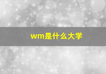 wm是什么大学