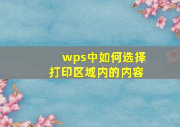 wps中如何选择打印区域内的内容