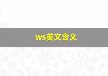 ws英文含义