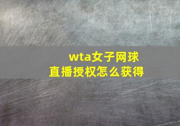 wta女子网球直播授权怎么获得