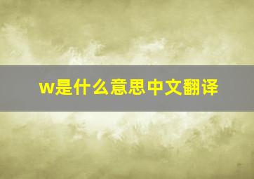 w是什么意思中文翻译