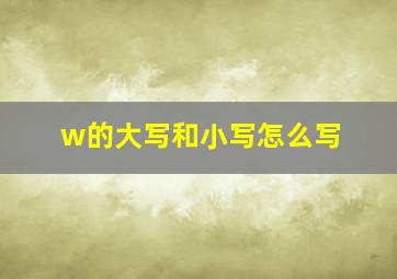 w的大写和小写怎么写