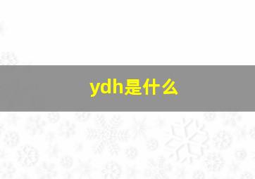 ydh是什么