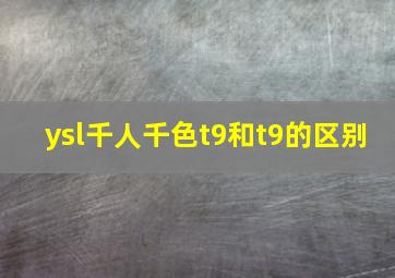 ysl千人千色t9和t9的区别