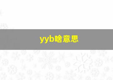 yyb啥意思