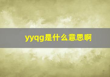 yyqg是什么意思啊