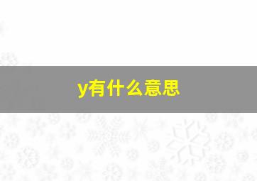 y有什么意思