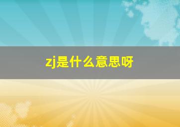 zj是什么意思呀