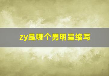 zy是哪个男明星缩写