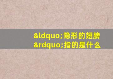 “隐形的翅膀”指的是什么