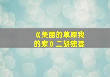 《美丽的草原我的家》二胡独奏