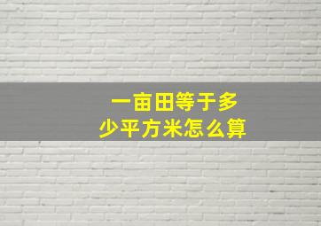 一亩田等于多少平方米怎么算