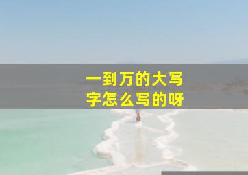 一到万的大写字怎么写的呀