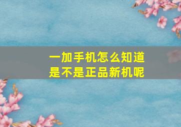 一加手机怎么知道是不是正品新机呢