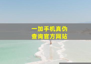 一加手机真伪查询官方网站