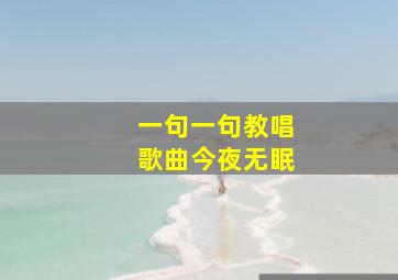 一句一句教唱歌曲今夜无眠