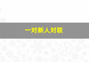 一对新人对联