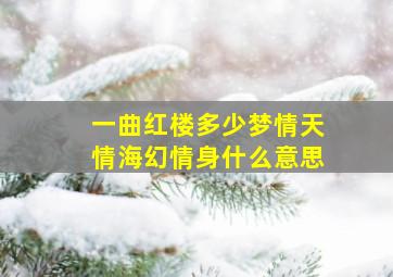 一曲红楼多少梦情天情海幻情身什么意思