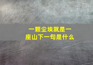 一颗尘埃就是一座山下一句是什么