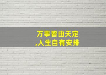 万事皆由天定,人生自有安排