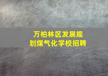 万柏林区发展规划煤气化学校招聘