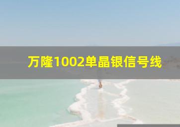 万隆1002单晶银信号线