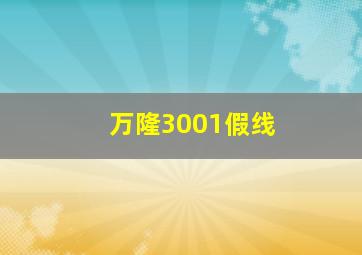 万隆3001假线