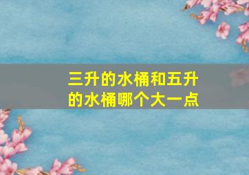 三升的水桶和五升的水桶哪个大一点