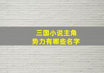 三国小说主角势力有哪些名字