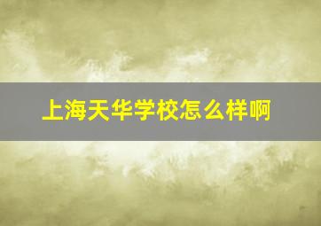 上海天华学校怎么样啊