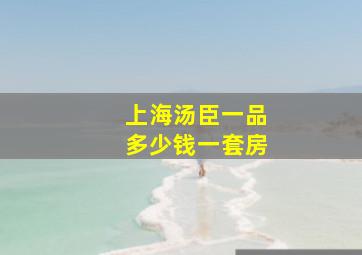 上海汤臣一品多少钱一套房