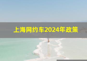 上海网约车2024年政策