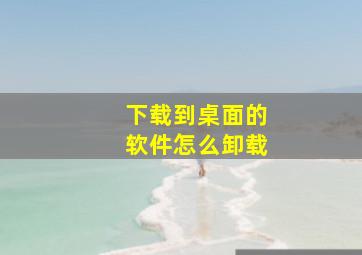 下载到桌面的软件怎么卸载