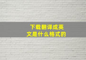 下载翻译成英文是什么格式的