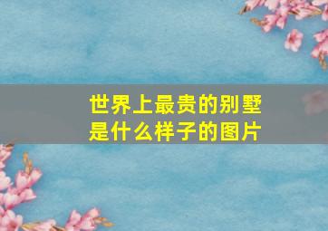 世界上最贵的别墅是什么样子的图片