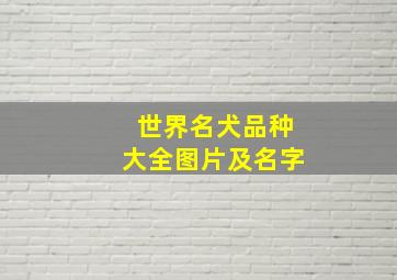 世界名犬品种大全图片及名字