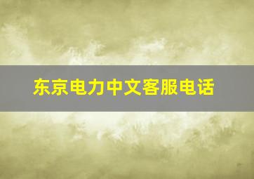 东京电力中文客服电话