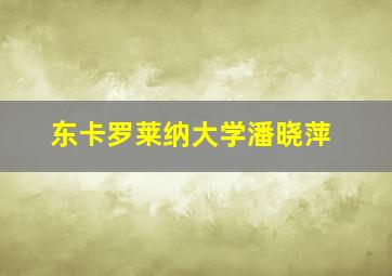 东卡罗莱纳大学潘晓萍