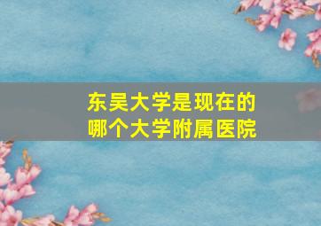 东吴大学是现在的哪个大学附属医院