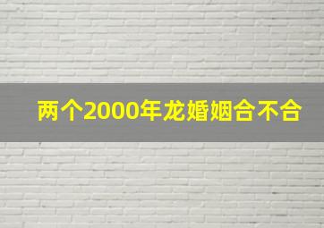 两个2000年龙婚姻合不合