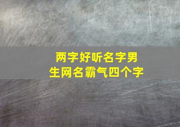 两字好听名字男生网名霸气四个字