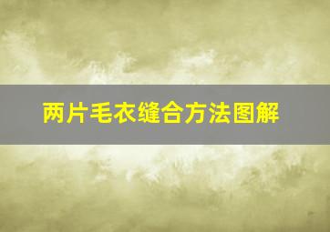 两片毛衣缝合方法图解