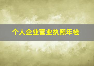 个人企业营业执照年检