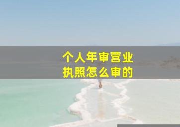 个人年审营业执照怎么审的