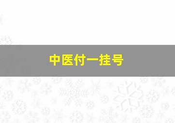 中医付一挂号