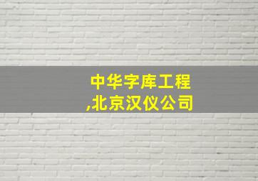 中华字库工程,北京汉仪公司