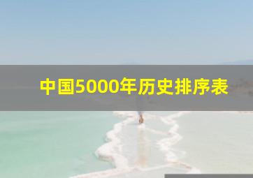 中国5000年历史排序表