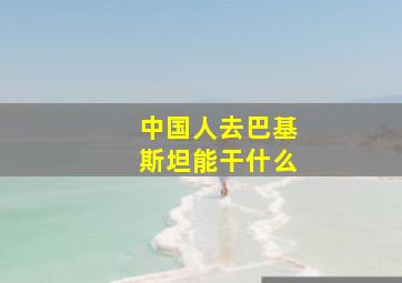 中国人去巴基斯坦能干什么