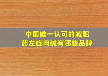 中国唯一认可的减肥药左旋肉碱有哪些品牌