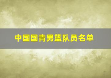 中国国青男篮队员名单